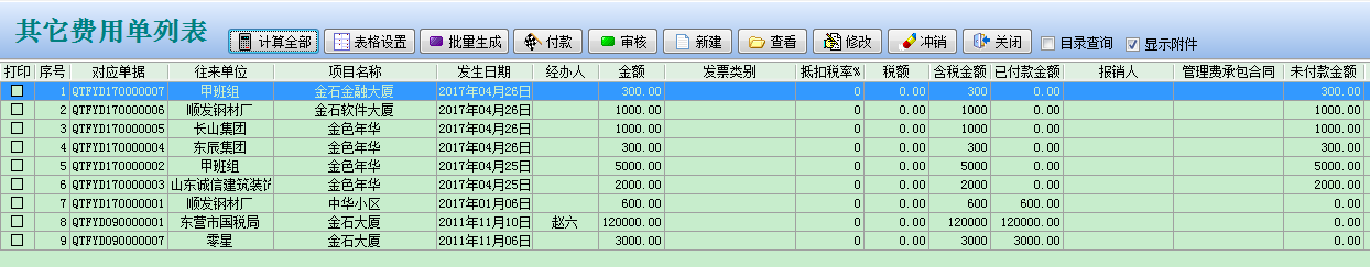 其它費用單